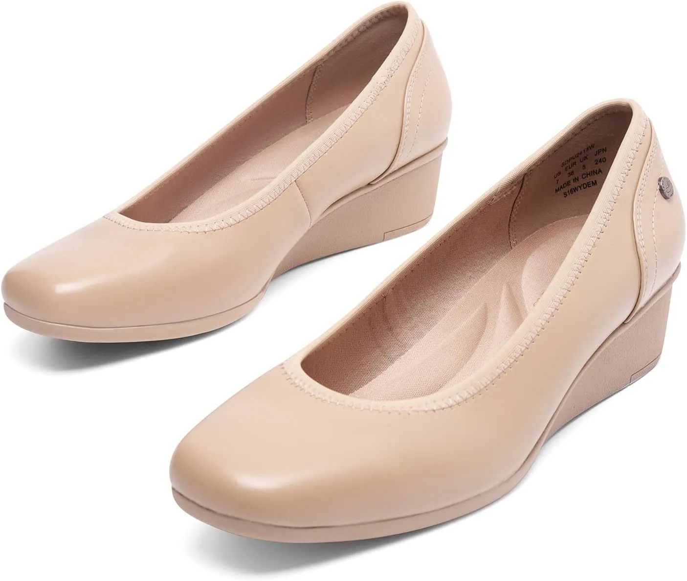 DREAM PAIRS Women's Wedge Shoes Closed Toe Low Heel Pumps Comfotable Dress Shoes
