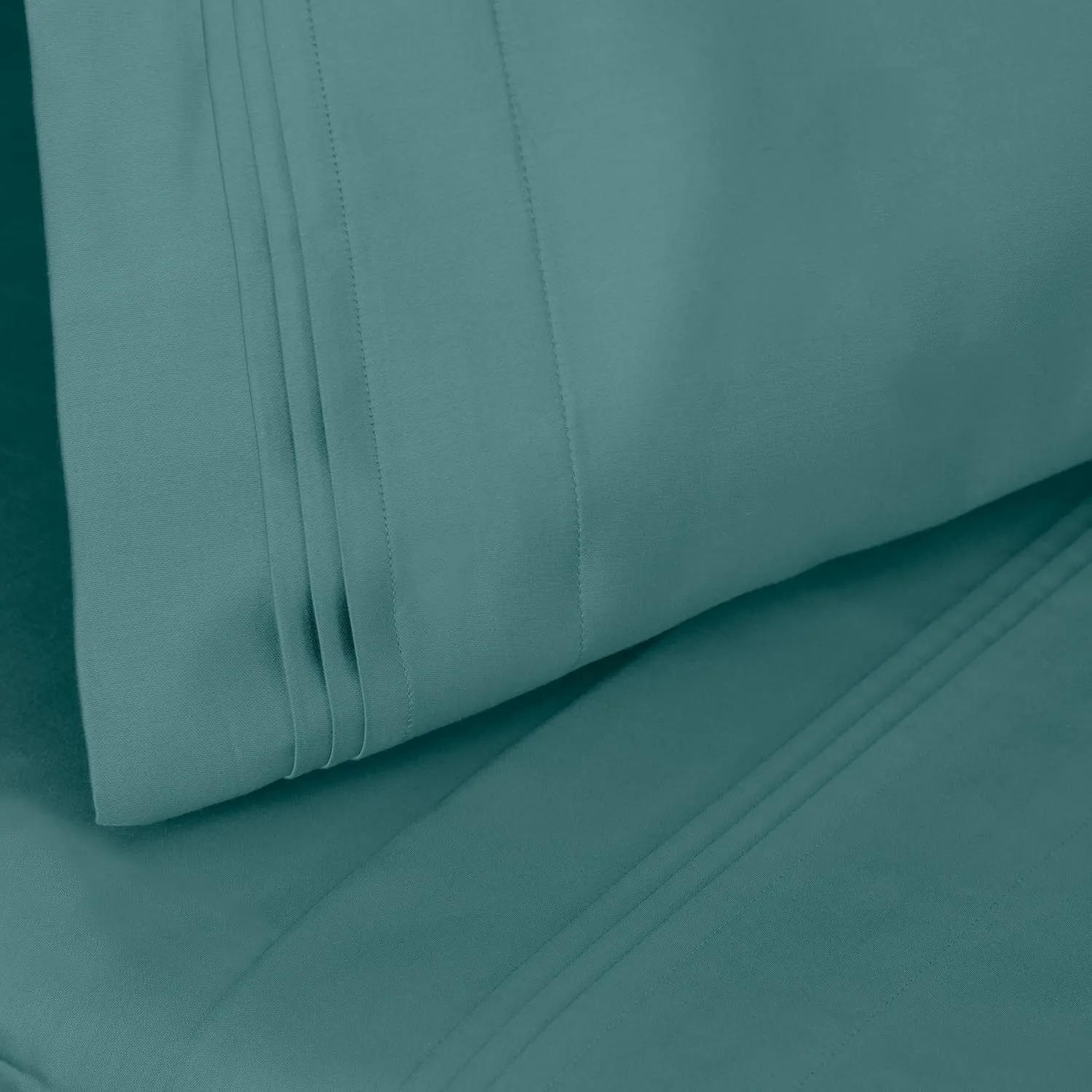 Egyptian Cotton Sheet Set - 1000-Thread Count Egyptian Cotton Solid California King Sheet Set with 18” Deep Pocket - Luxury High Thread Count Sheet Set, California King, Deep Sea