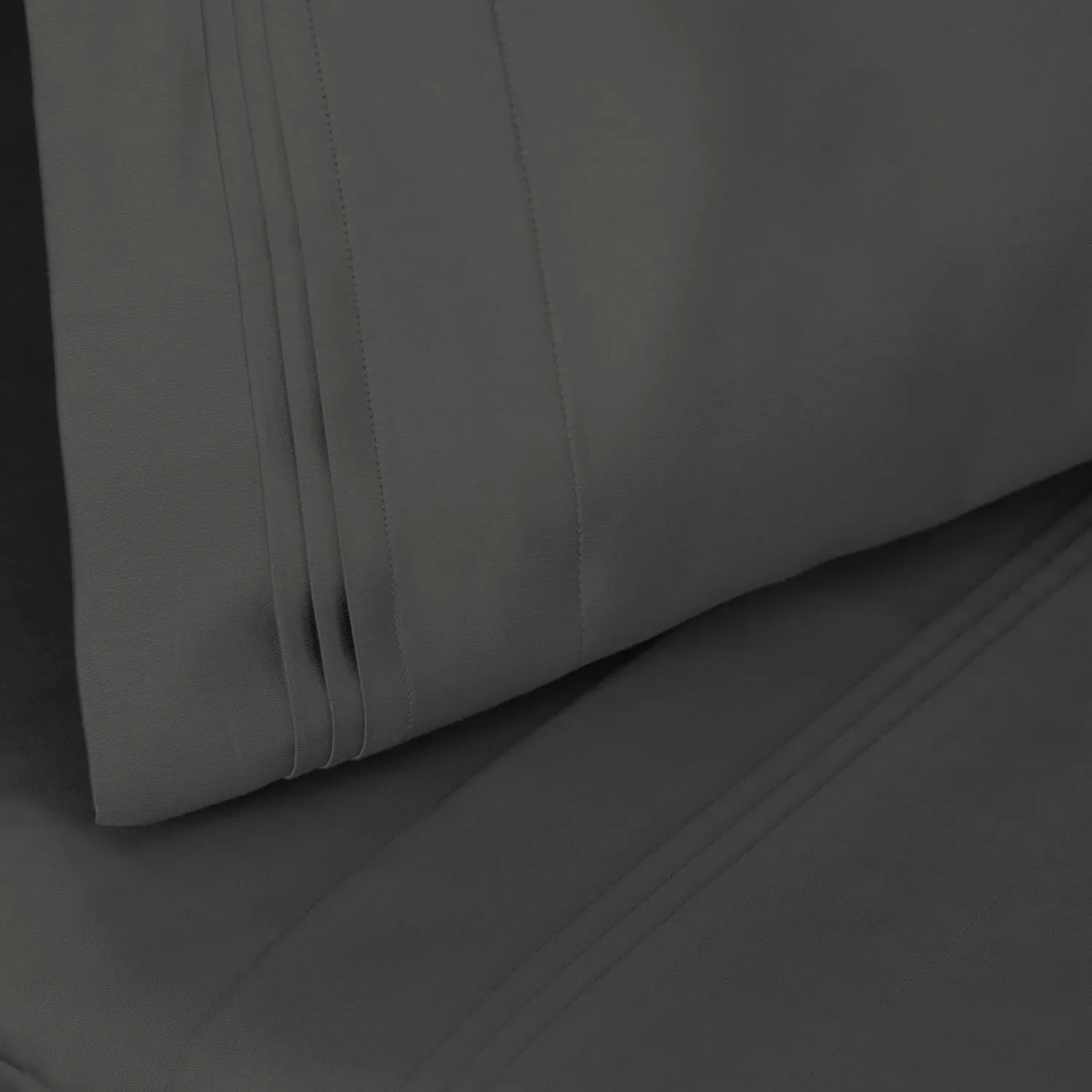 Egyptian Cotton Sheet Set - 1000-Thread Count Egyptian Cotton Solid California King Sheet Set with 18” Deep Pocket - Luxury High Thread Count Sheet Set, California King Gray