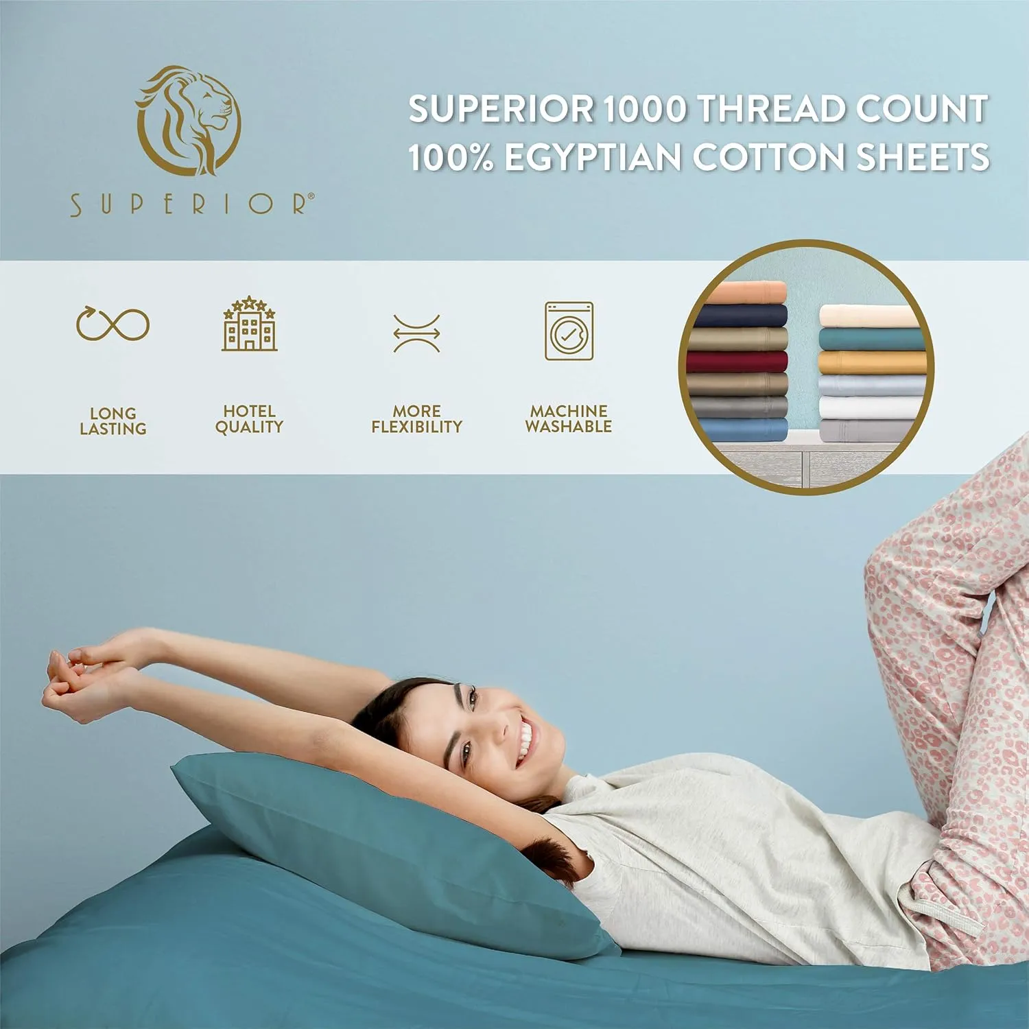 Egyptian Cotton Sheet Set - 1000-Thread Count Egyptian Cotton Solid California King Sheet Set with 18” Deep Pocket - Luxury High Thread Count Sheet Set, California King Platinium