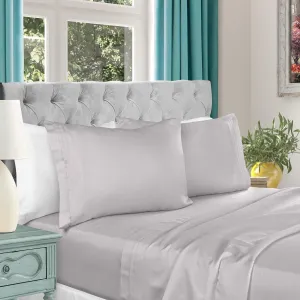 Egyptian Cotton Sheet Set - 1000-Thread Count Egyptian Cotton Solid California King Sheet Set with 18” Deep Pocket - Luxury High Thread Count Sheet Set, California King Platinium