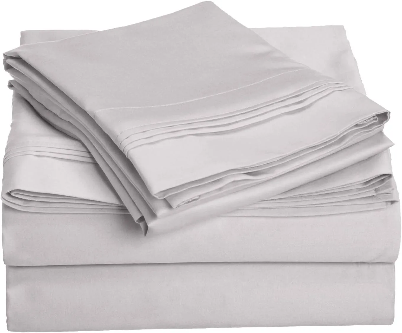 Egyptian Cotton Sheet Set - 1000-Thread Count Egyptian Cotton Solid California King Sheet Set with 18” Deep Pocket - Luxury High Thread Count Sheet Set, California King Platinium