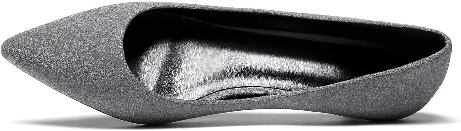Eldof Women's Low Heel Pumps Pointed Toe Kitten Heels Slip on Comfort Pumps 1.4 Inches for Dress Party Office