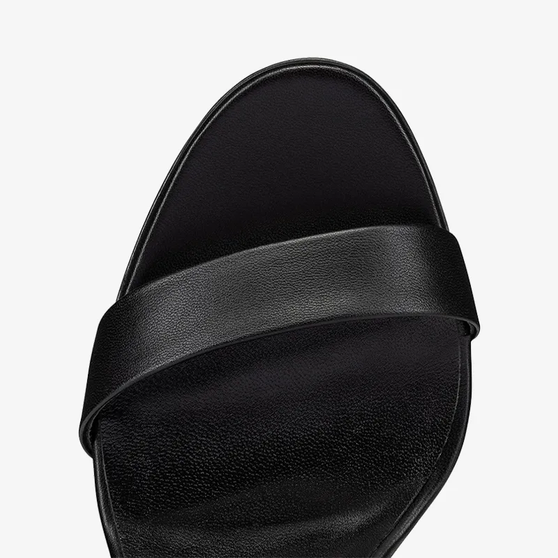 Elegant Black Calf Leather Sandal