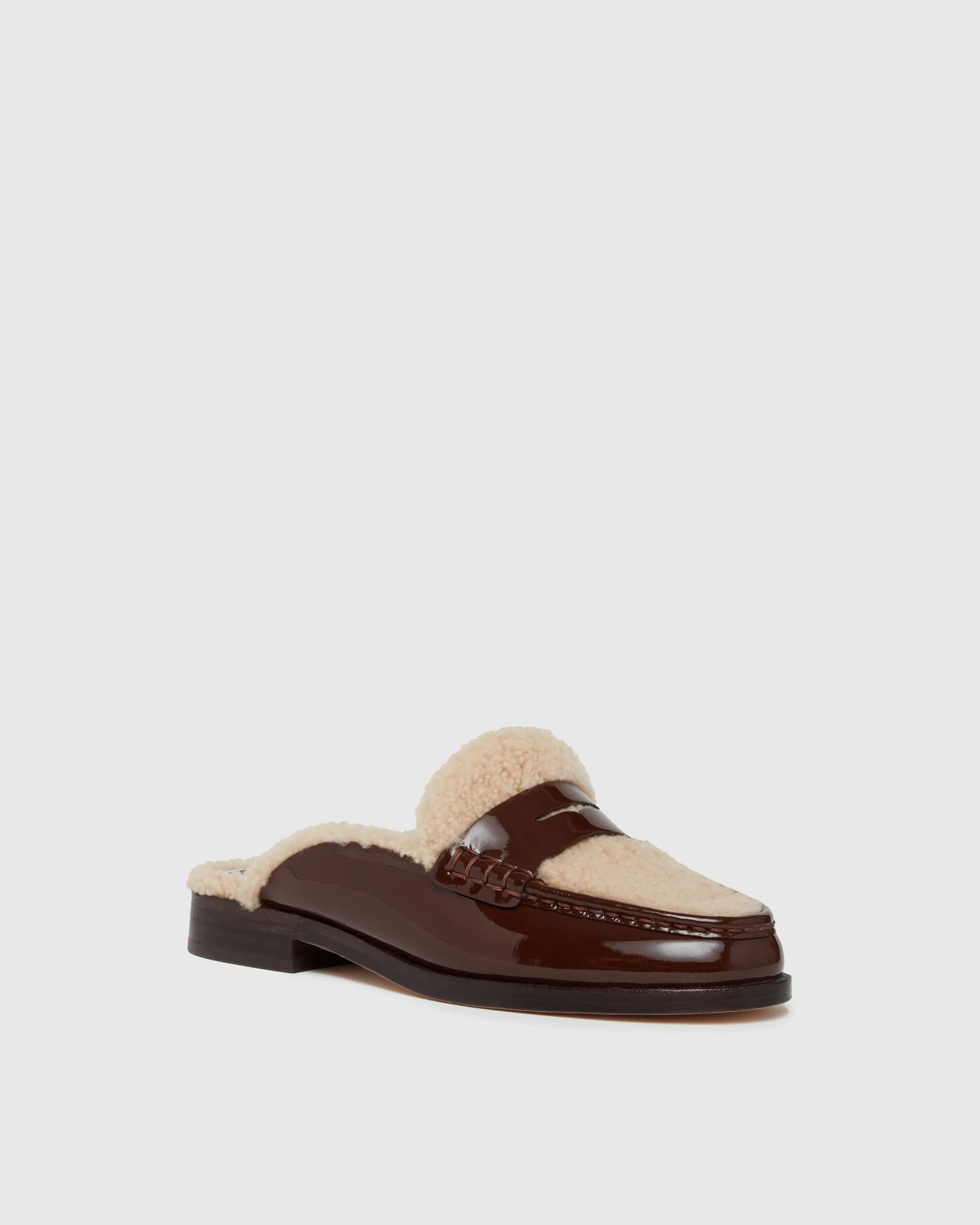 Emmett Flat - Chocolate Patent Leather