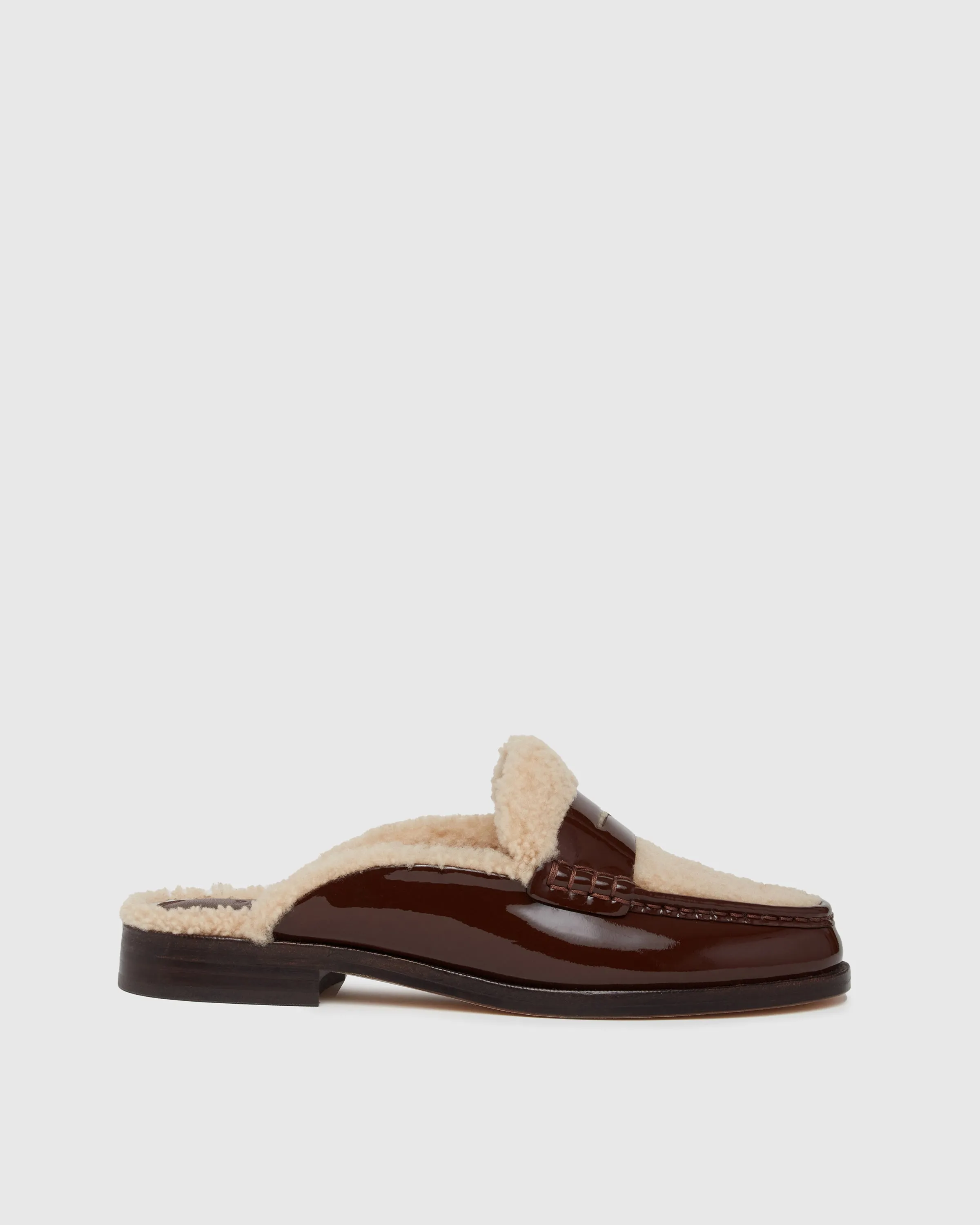 Emmett Flat - Chocolate Patent Leather
