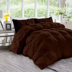 Emperor 7 Piece Pinch Pleated Bed in a Bag (21 inch Deep Pocket Sheet Set and 500GSM Comforter) 1000 Thread Count Egyptian Cotton Comforter Bedding Set - Chocolate