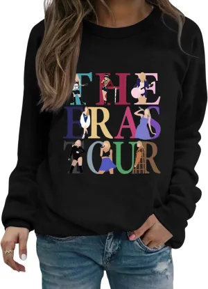 EVELUST Women Country Concert Sweatshirt - Music Festival Graphic Tee Warm World Tour Outfit Thickened Casual Fan Lover Top(Black,M,11461e)