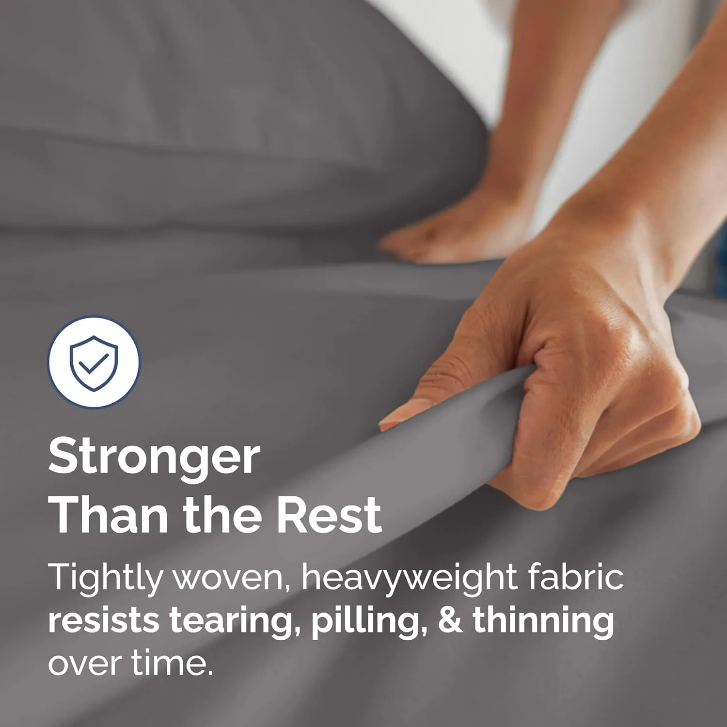 Extra Thick Heavyweight Queen Size 4 Piece Sheet Set – High End Super Luxury Bed Set – Premium Heavyweight Hotel Quality Sheets with Deep Pockets - Easy-Fit - Soft, Warm and Wrinkle Free - Dark Grey