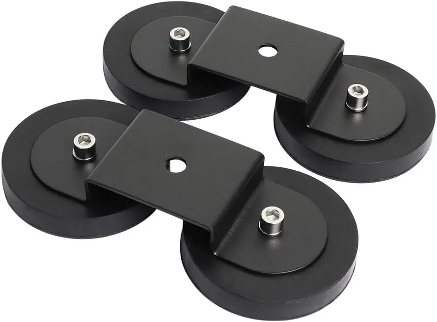 Exzeit Strong Magnet Base for Led Work Light Light bar，Powerful Magnetic Mounting Bracket with Protecting Rubber for Off Road Driving Lighting (Two PCS)