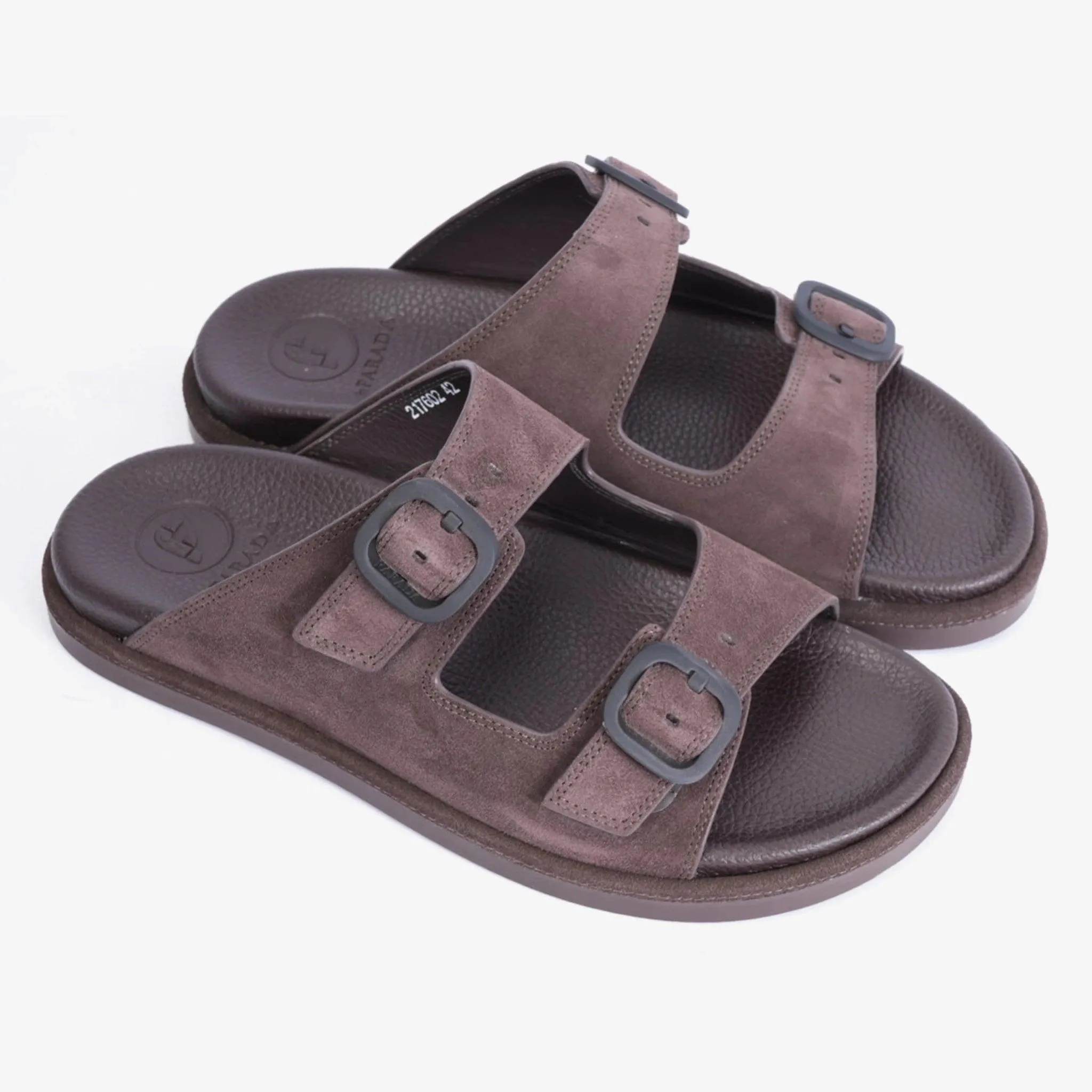 FARADA DOUBLE STRIPPED SUEDE LEATHER ARABIC SANDAL TMH