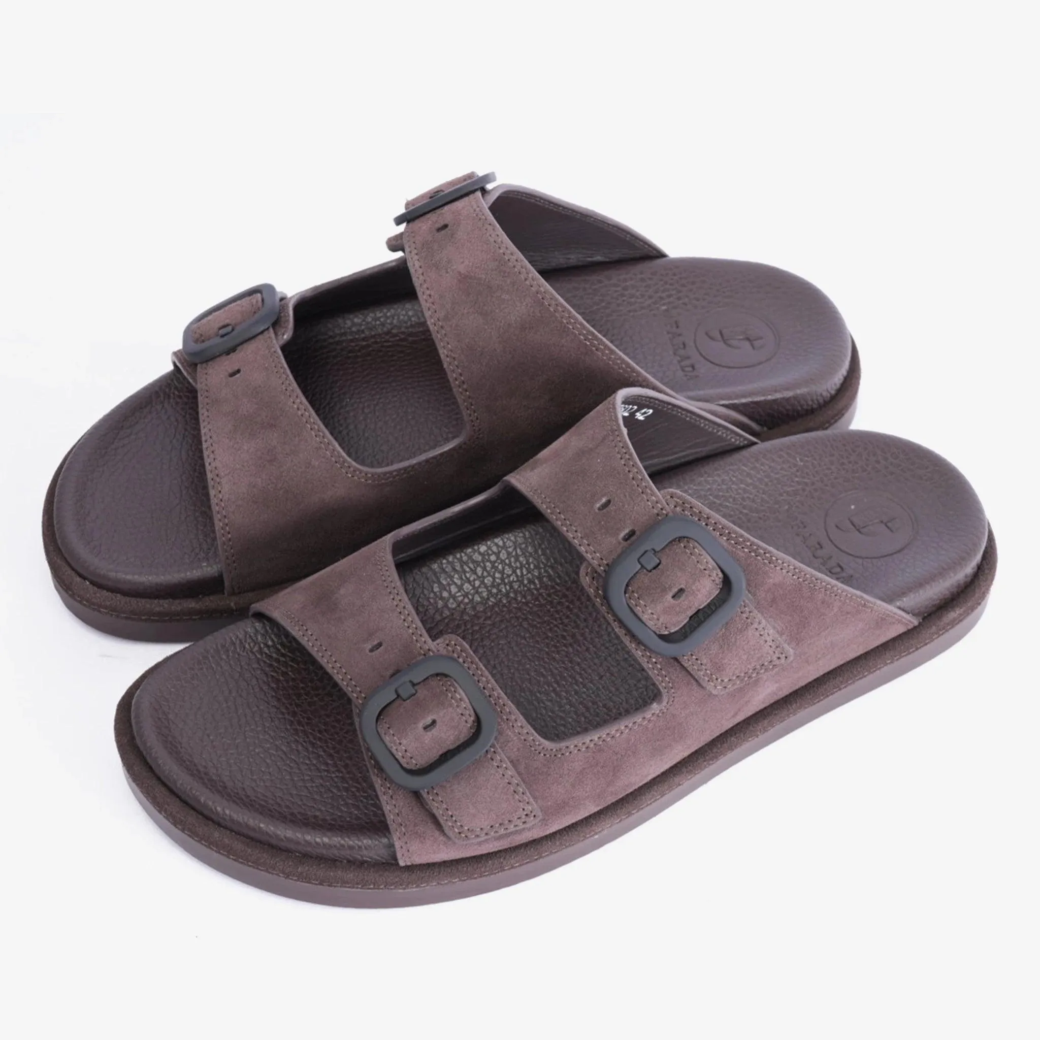 FARADA DOUBLE STRIPPED SUEDE LEATHER ARABIC SANDAL TMH