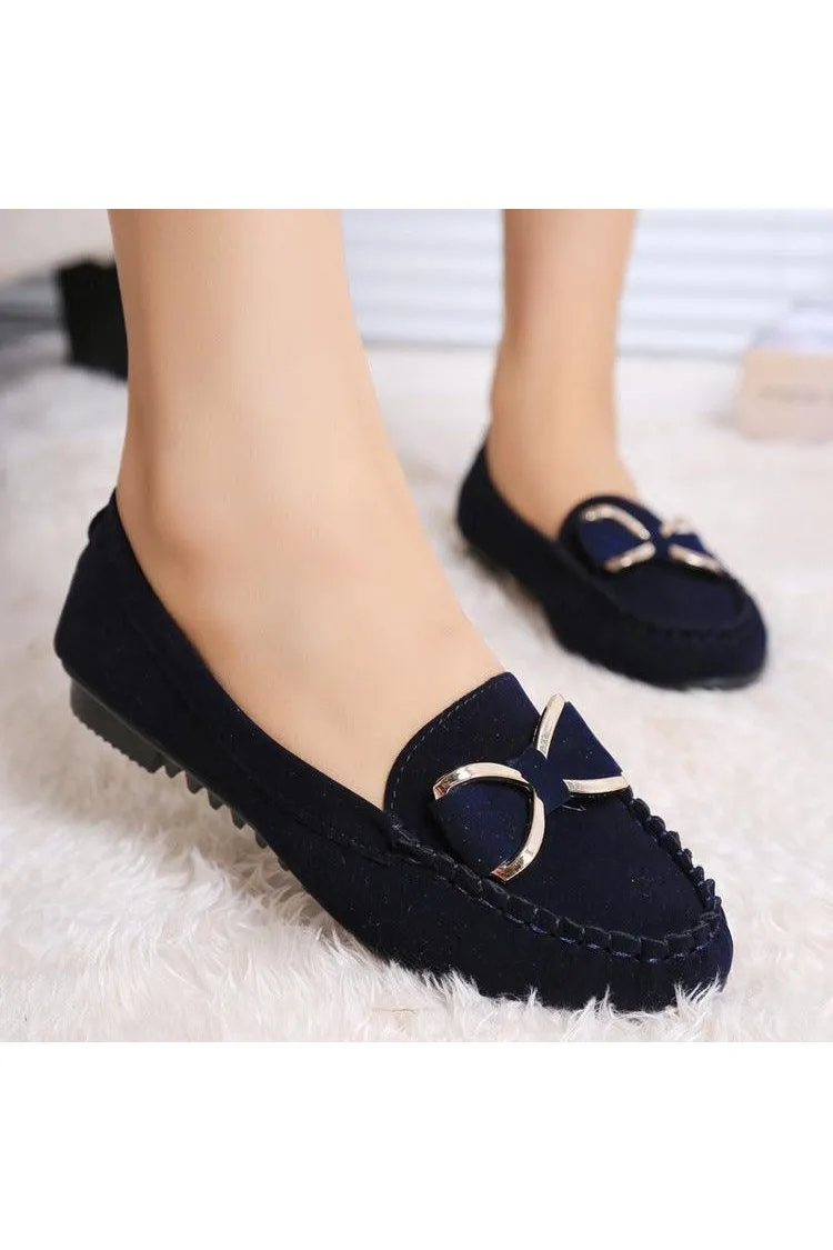Fashion Bowknot Flat Loafers Cozy Shoes