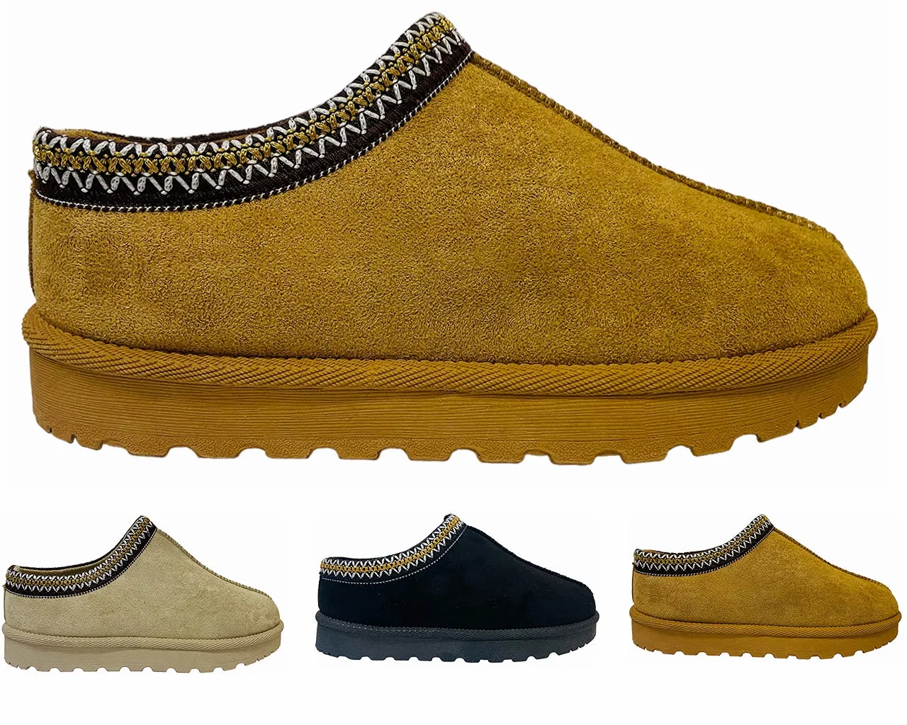 Faux Suede Aztec Flat Sole Shoes