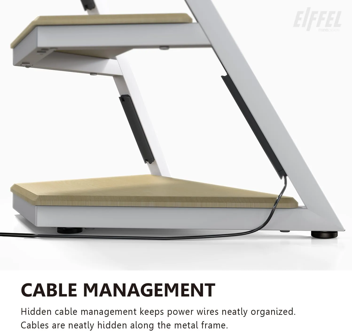 FITUEYES Design Corner TV Stand for 32 43 50 55 65 Inch TVs, Small Spaces Floor TV Stand Rolling TV Cart for LCD/LED Flat Curved Screens, Modern Living Room Television Stands, Eiffel Series, Nature