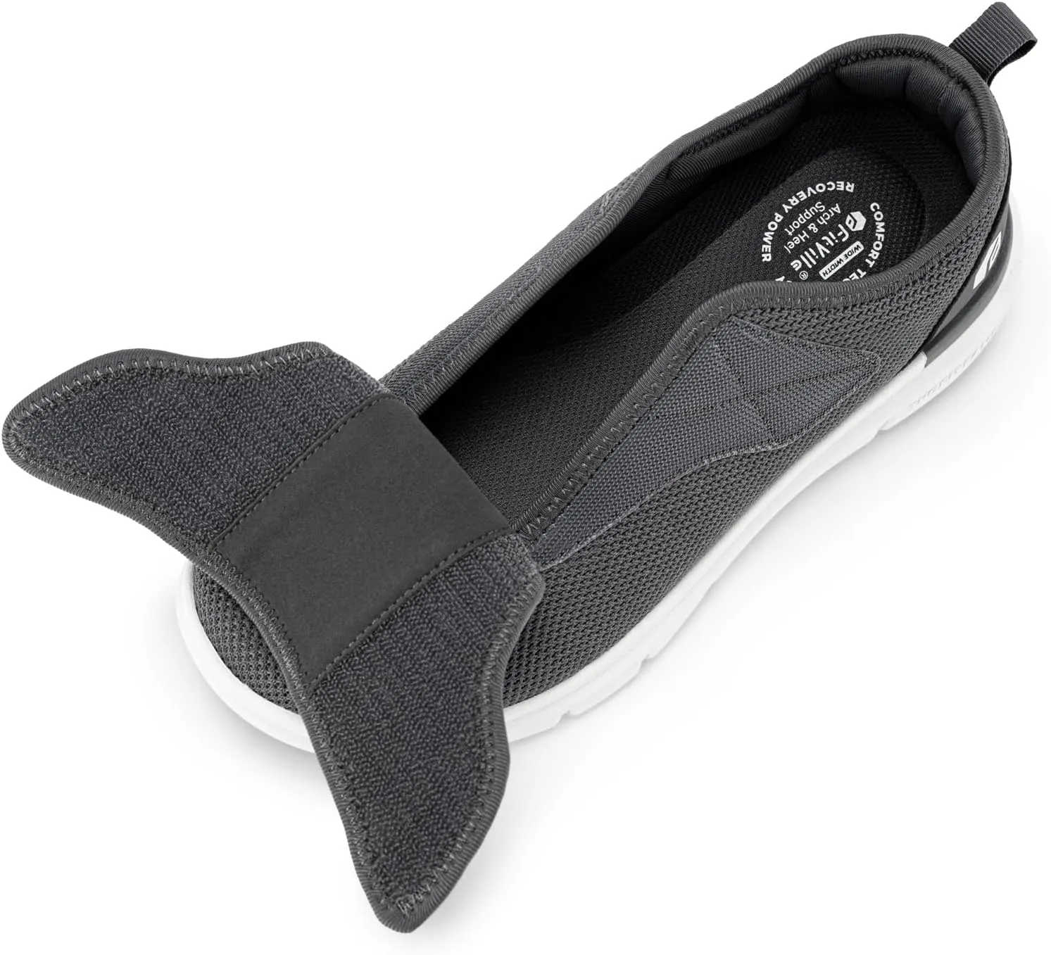 FitVille Diabetic Shoes for Men Extra Wide Slip-on Shoes for Swollen Feet Adjustable Walking Shoes for Elderly Foot Pain Relief Neuropathy - EasyTop Wings