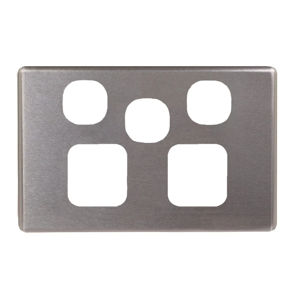 Flat Cat Double Power Point With Extra Switch Brushed Aluminium Cover Only