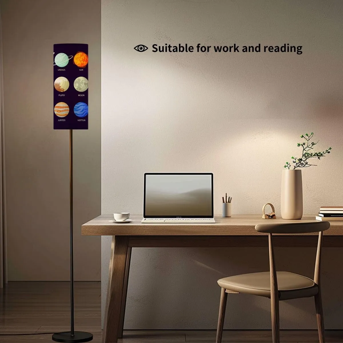 Floor Lamp for Living Room Planet Set Astronomy Flat Style Light Stand Lamp with Remote Control Dimmable LED Tall Lamps for Bedrooms Reading Western Home Decor