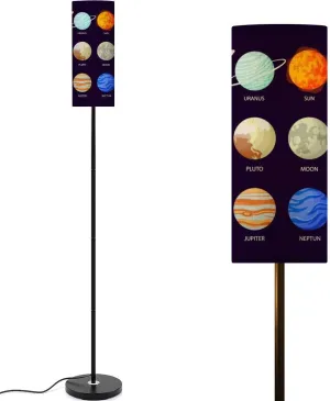 Floor Lamp for Living Room Planet Set Astronomy Flat Style Light Stand Lamp with Remote Control Dimmable LED Tall Lamps for Bedrooms Reading Western Home Decor
