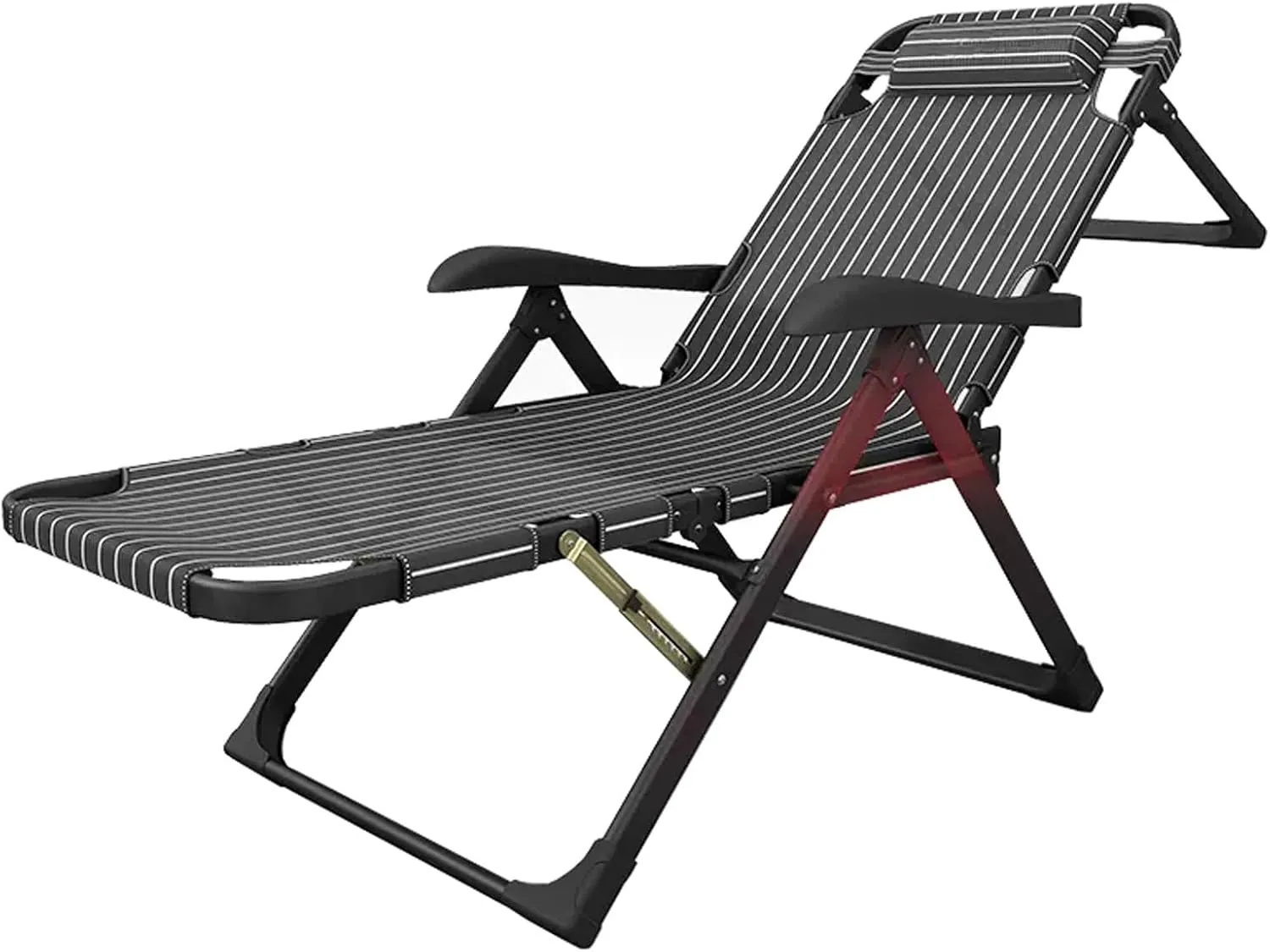 Folding Bed Portable Recliner Chair Patio Lounge Chair Outdoor Sun Lounger Chaise Lounges Leisure Chair Backrest Armchair Travel Garden Chair Sunbathing