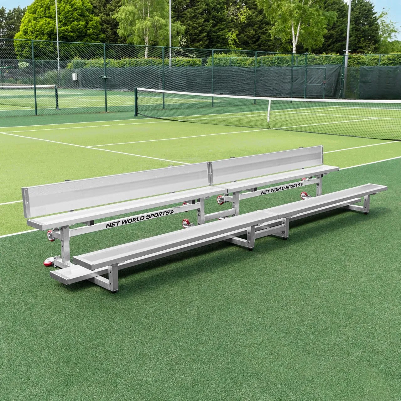 FORZA Heavy-Duty Mobile Bleachers [Optional Backrests] | Aluminum Seating for Sports Events | 2-Tier & 3-Tier Bleachers for Indoor & Outdoor Use