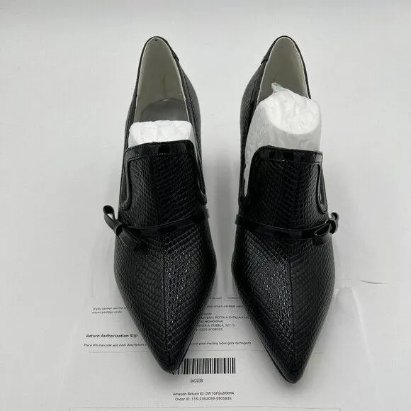 FOWT Black Almond Toe Pump Loafer Flats Slip On Cozy Party Dress Office Shoes