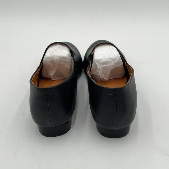 FOWT Black Almond Toe Pumps Solid Color Loafer Flats Slip On Cozy Party Shoes