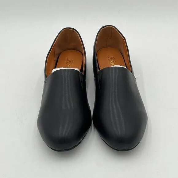 FOWT Black Almond Toe Pumps Solid Color Loafer Flats Slip On Cozy Party Shoes