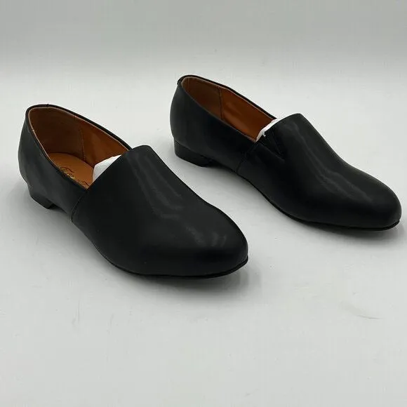 FOWT Black Almond Toe Pumps Solid Color Loafer Flats Slip On Cozy Party Shoes