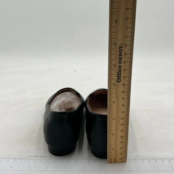 FOWT Black Closed Almond Toe Pumps Solid Color Loafer Flats Slip On Cozy Shoes