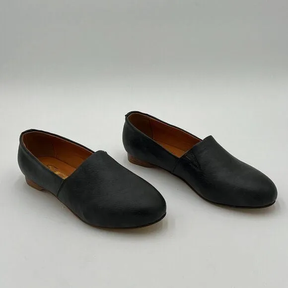FOWT Black Closed Almond Toe Pumps Solid Color Loafer Flats Slip On Cozy Shoes
