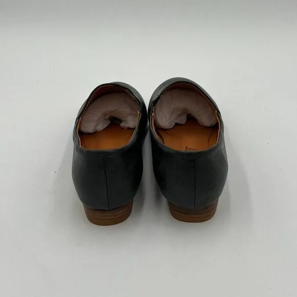 FOWT Black Closed Almond Toe Pumps Solid Color Loafer Flats Slip On Cozy Shoes