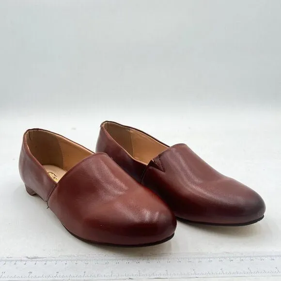 FOWT Brown Almond Toe Pumps Solid Color Loafer Flats Slip On Cozy Party Shoes