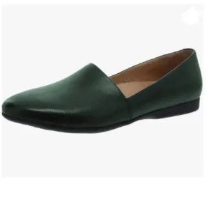 FOWT Dark Green Closed Almond Toe Pumps Solid Color Loafer Flats Slip On Shoes