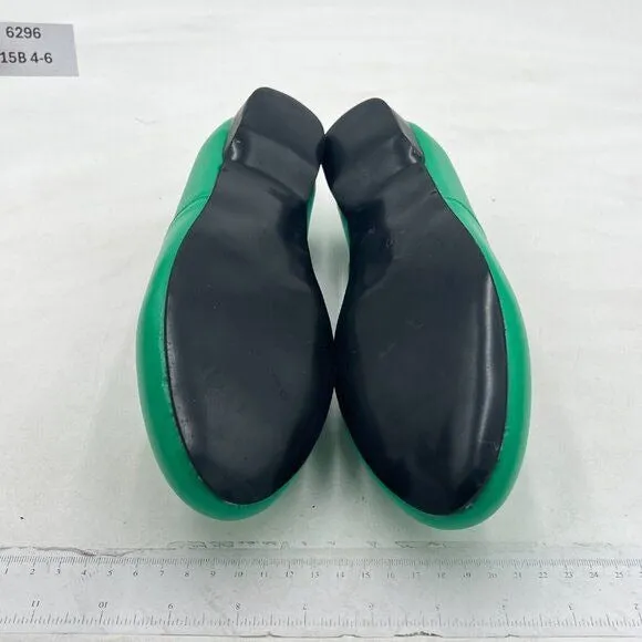FOWT Green Closed Almond Toe Pumps Solid Color Loafer Flats Slip On Party Shoes