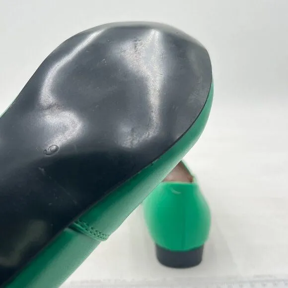 FOWT Green Closed Almond Toe Pumps Solid Color Loafer Flats Slip On Party Shoes
