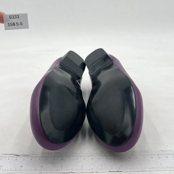 FOWT Purple Closed Almond Toe Pumps Solid Color Loafer Slip On Cozy Party Shoes