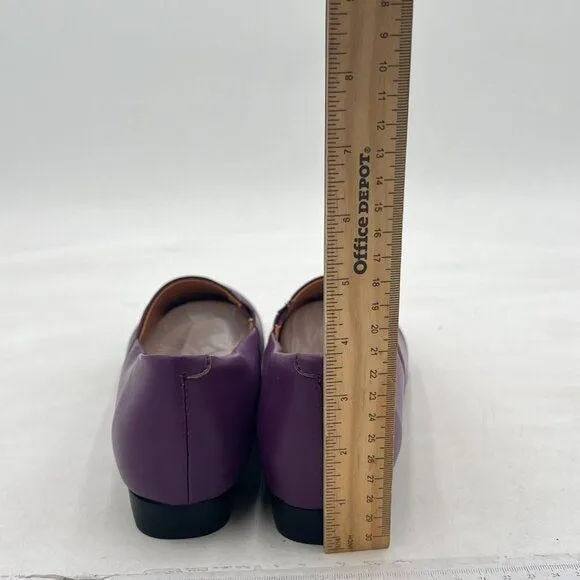 FOWT Purple Closed Almond Toe Pumps Solid Color Loafer Slip On Cozy Party Shoes