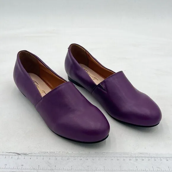 FOWT Purple Closed Almond Toe Pumps Solid Color Loafer Slip On Cozy Party Shoes
