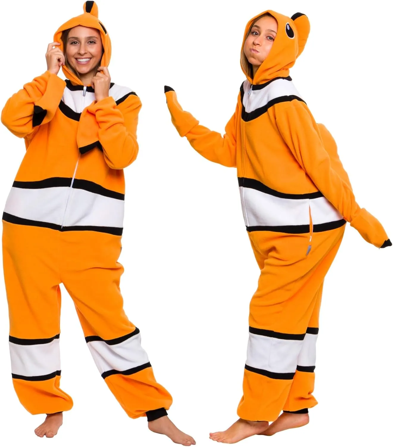 Funziez! Sea Creatures Onesie Lobster, Clown Fish, Hammerhead Shark, Octopus, Squid - Plush Adult Animal Costume Jumpsuit