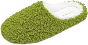 Fuzzy Curly House Slippers for Women With Memory Foam, Winter Cozy Lightweight Washable Ladies Slippers for Indoor Rubber Sole Slip on