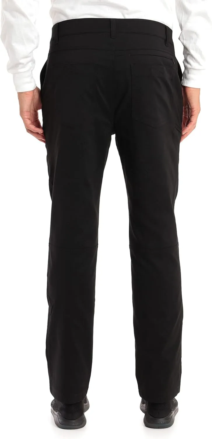 Gerry Mens Fleece Lined Stretch Hiking Travel Pants with Side Zipper Pocket and UPF 50 