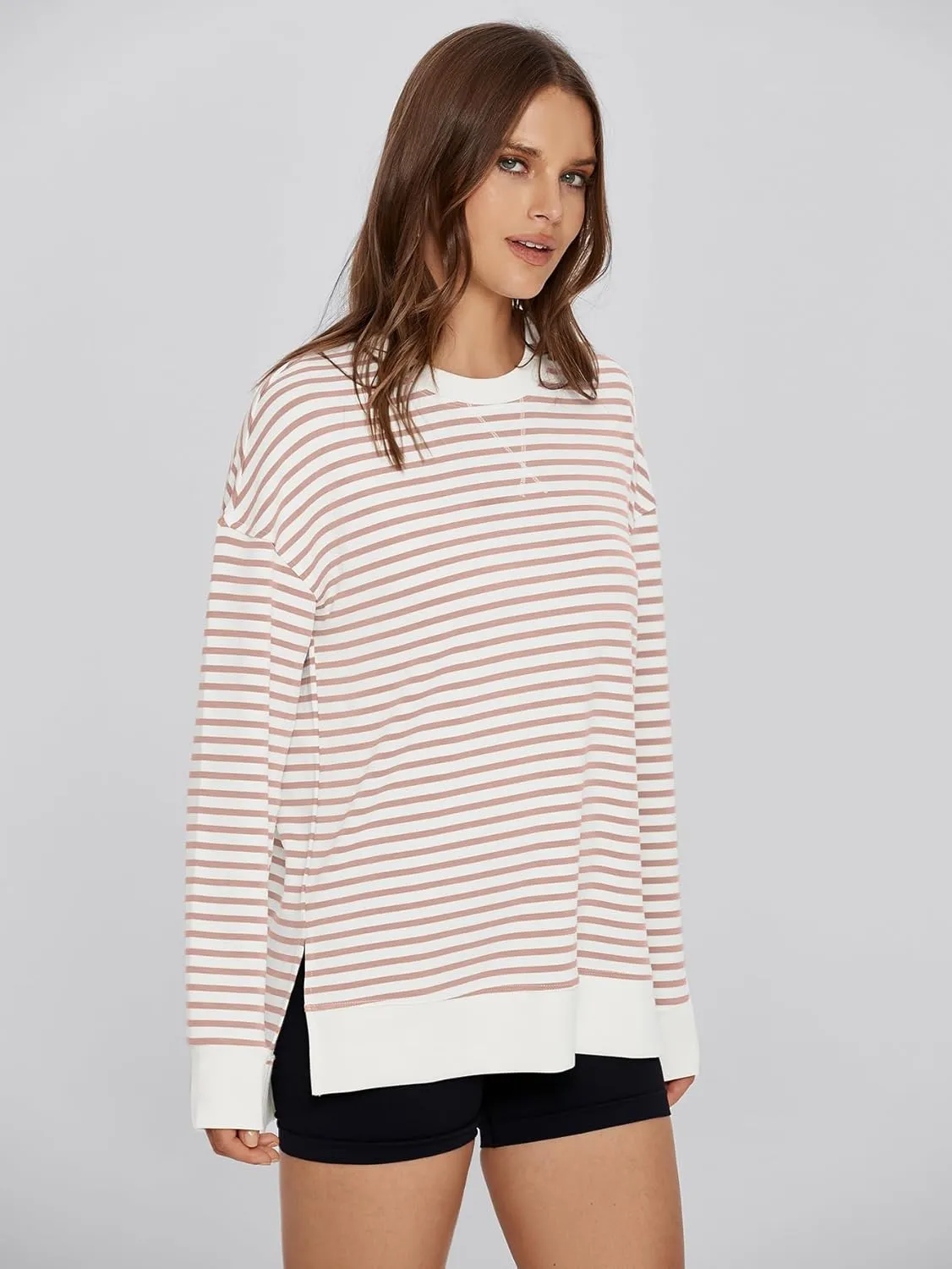 Glamaker Women's Long Sleeve Crewneck Sweatshirt Air Essentials Soft Loose Pullover Sweatshirts