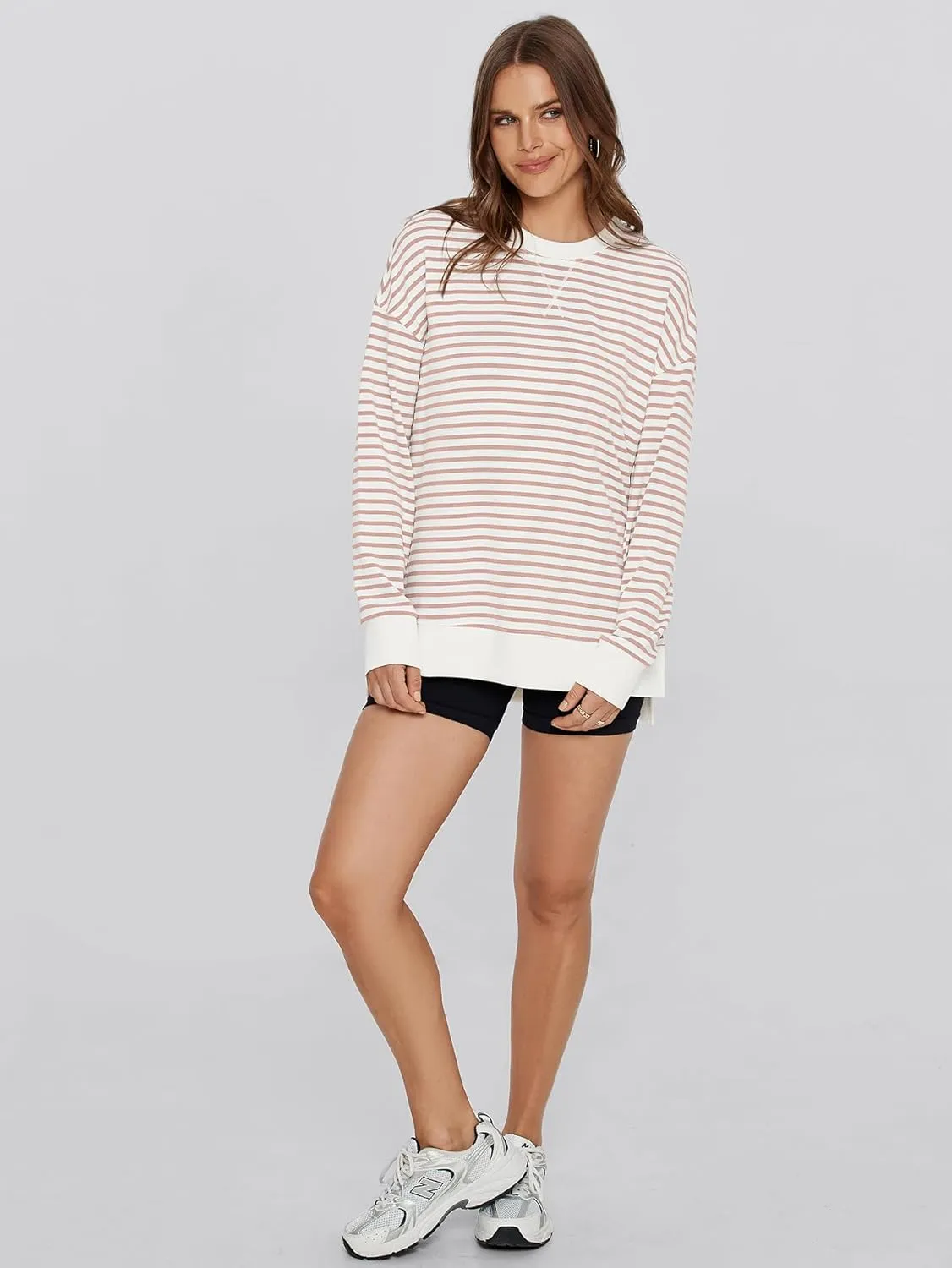 Glamaker Women's Long Sleeve Crewneck Sweatshirt Air Essentials Soft Loose Pullover Sweatshirts
