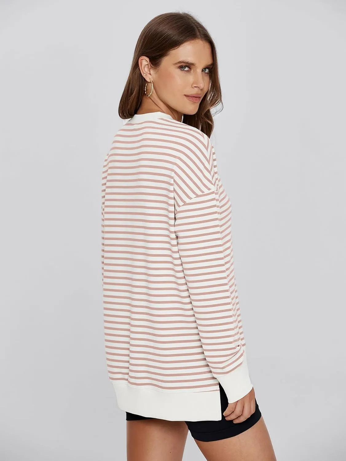 Glamaker Women's Long Sleeve Crewneck Sweatshirt Air Essentials Soft Loose Pullover Sweatshirts