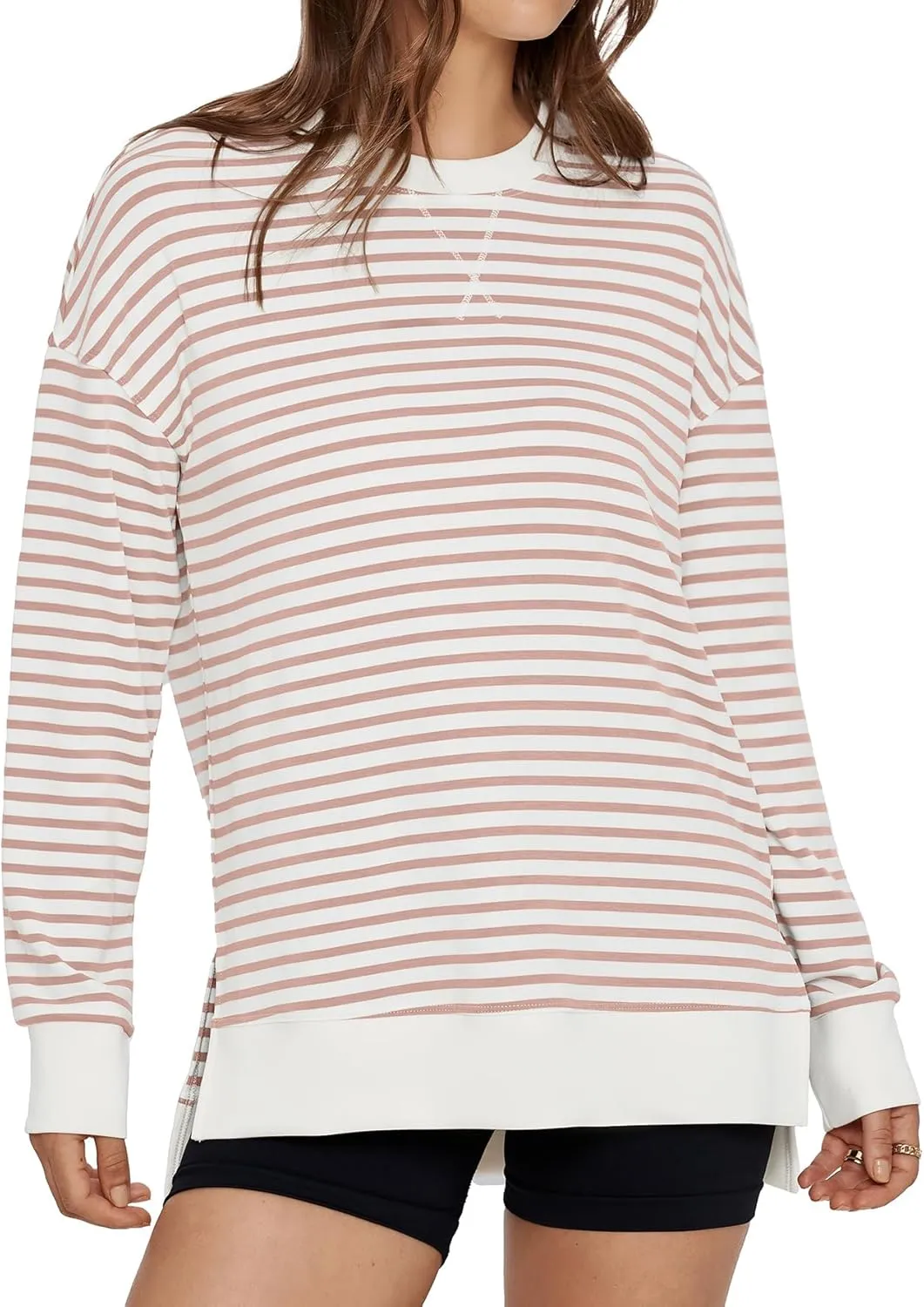 Glamaker Women's Long Sleeve Crewneck Sweatshirt Air Essentials Soft Loose Pullover Sweatshirts