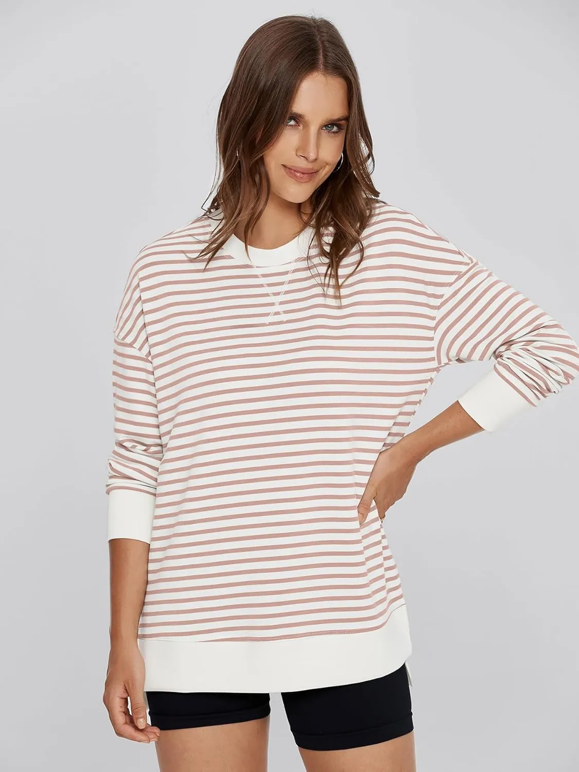 Glamaker Women's Long Sleeve Crewneck Sweatshirt Air Essentials Soft Loose Pullover Sweatshirts