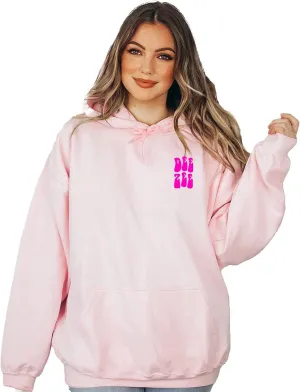 Go Greek Chic Delta Zeta Retro Floral Pink Hoodie - Dee Zee