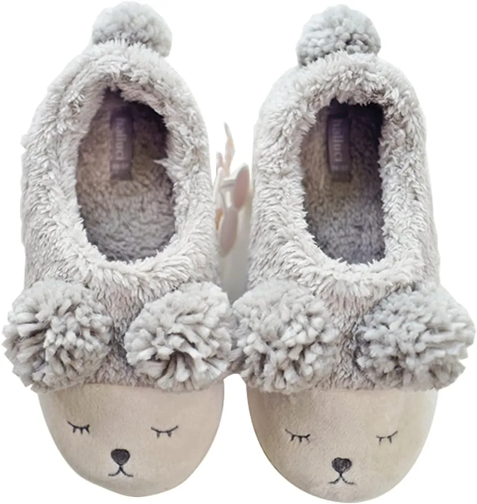 HALLUCI Women's Sheep Style Cozy Fleece Memory Foam House Trick Treat Halloween Slippers