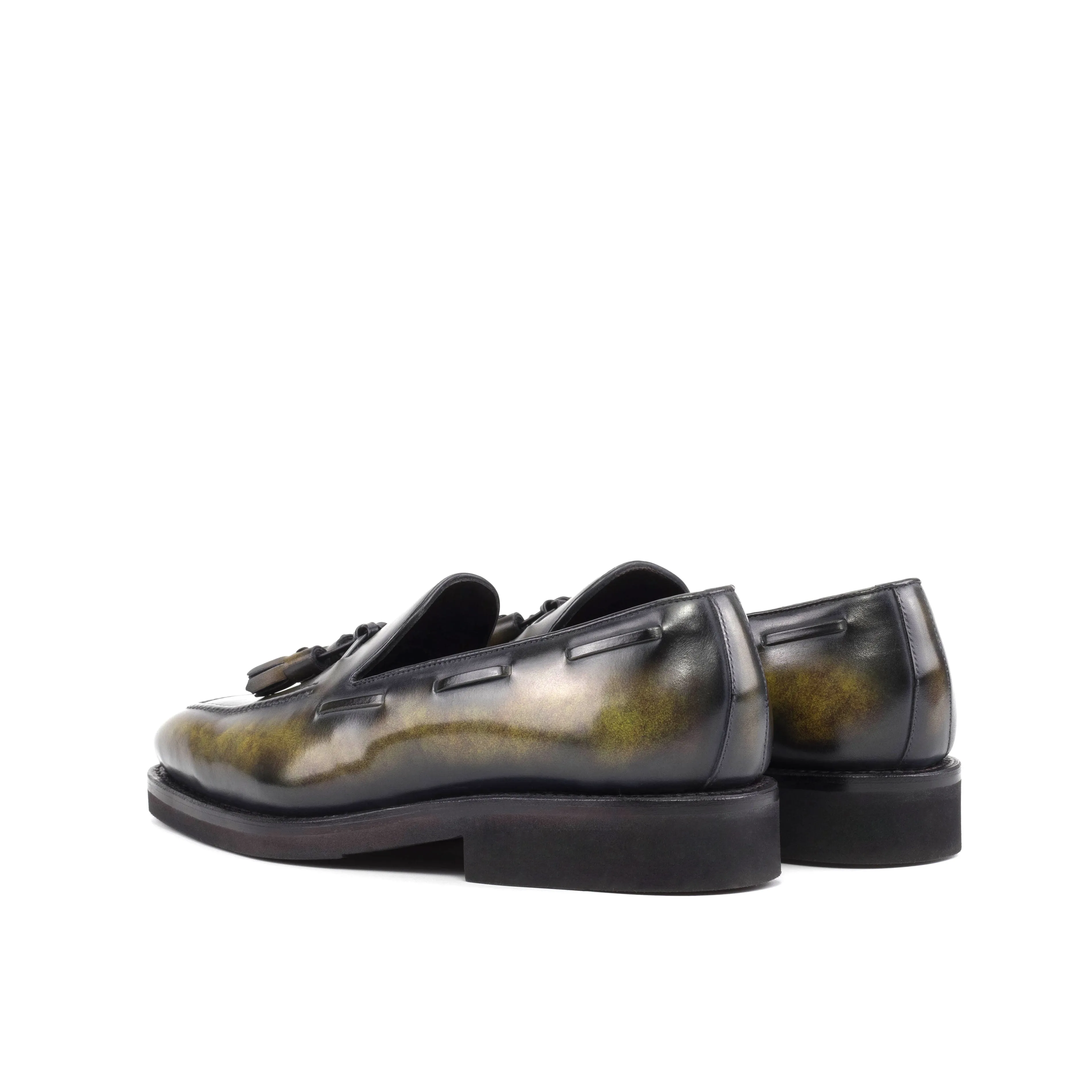 Handcrafted Tassle Loafer: Green Patina